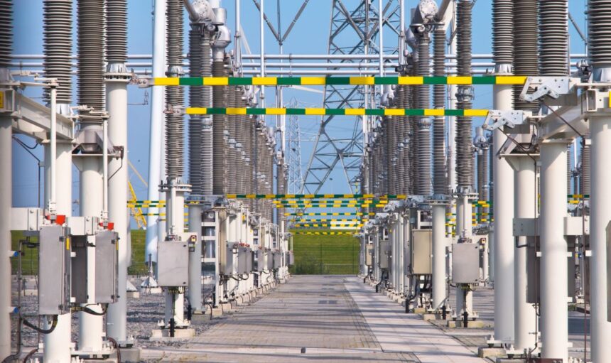 Ultra modern high voltage transformation power station for electrical Industry with several transformers